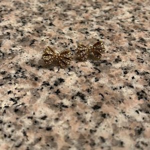 Ann Taylor pave bow shaped stud earrings, like new.